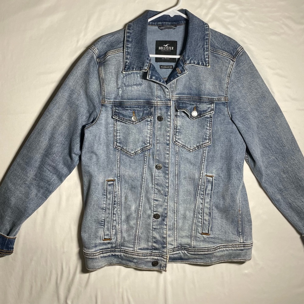Hollister Epic Flex Men's Button Up Denim Jean Jacket Size Large